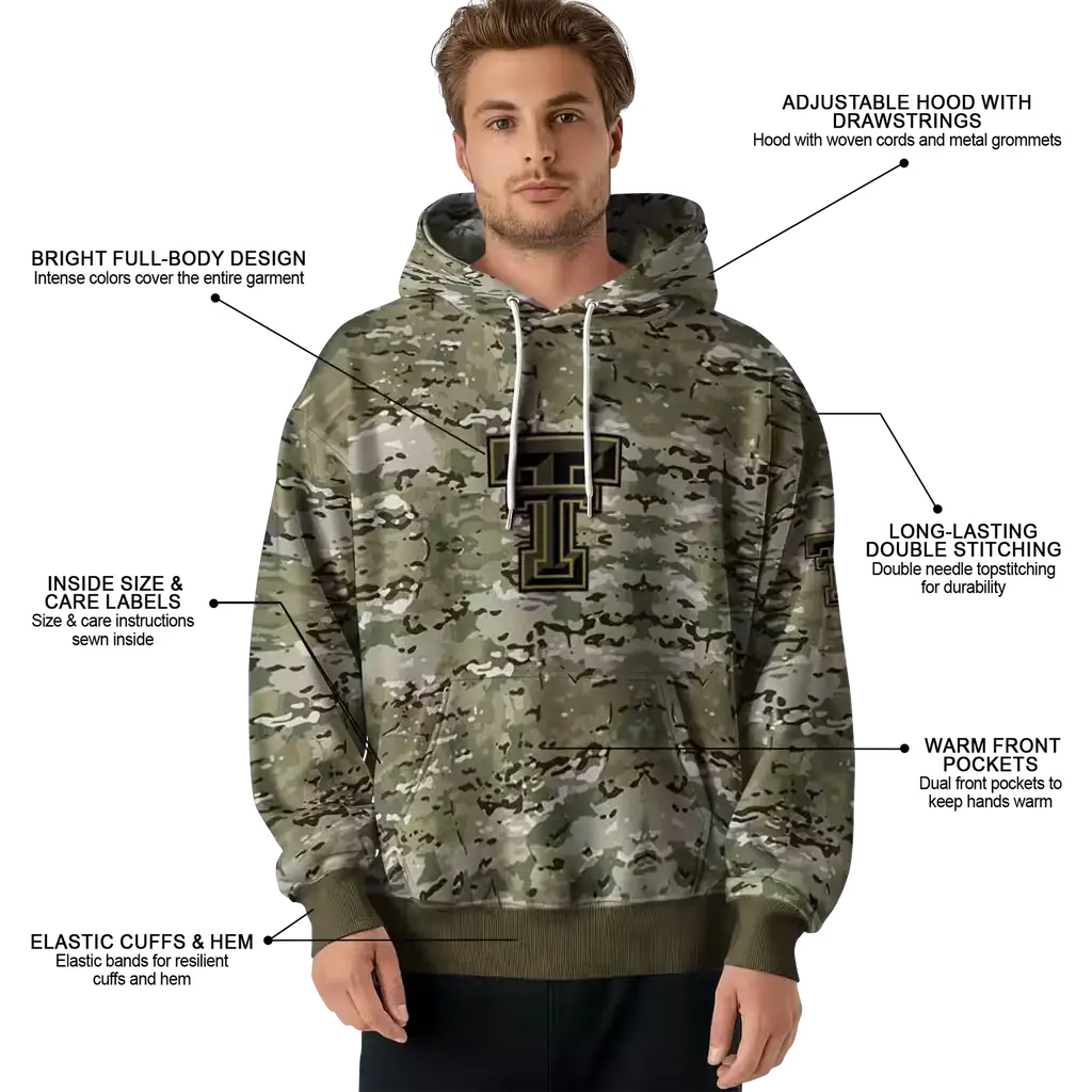 customized texas tech red raiders military style hoodie latest model customized texas tech red raiders military style hoodie latest model