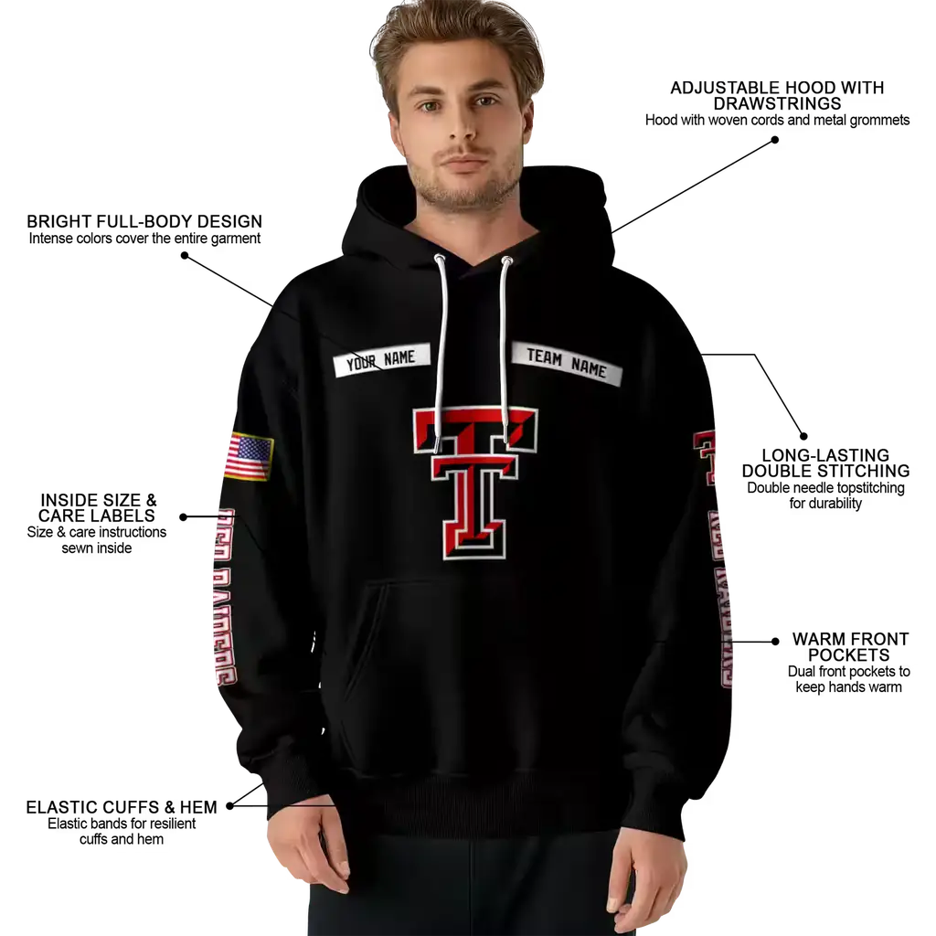 customized texas tech red raiders punisher skull black hoodie latest model customized texas tech red raiders punisher skull black hoodie latest model