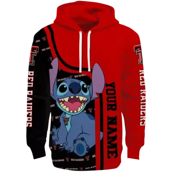 customized texas tech red raiders stitch red hoodie best selling