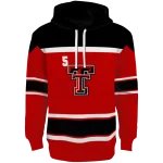 customized texas tech red raiders striped pattern red hoodie best selling