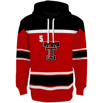 customized texas tech red raiders striped pattern red hoodie best selling