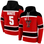 customized texas tech red raiders striped pattern red hoodie best selling