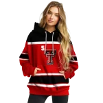 customized texas tech red raiders striped pattern red hoodie best selling