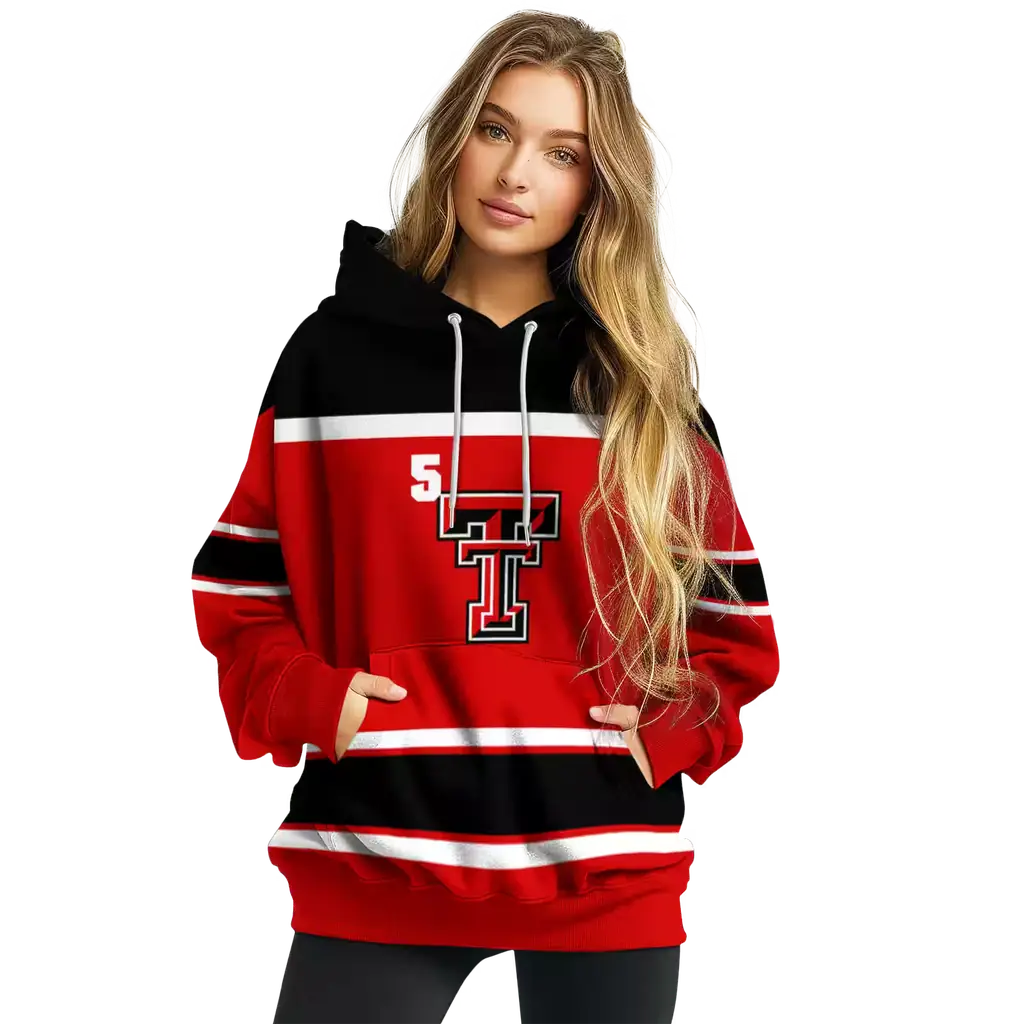 customized texas tech red raiders striped pattern red hoodie high quality customized texas tech red raiders striped pattern red hoodie high quality