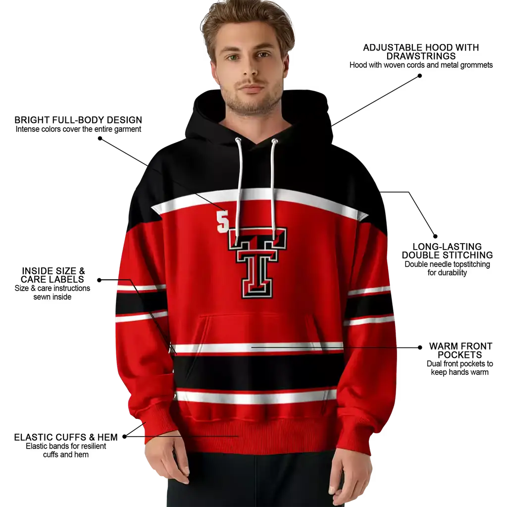 customized texas tech red raiders striped pattern red hoodie latest model customized texas tech red raiders striped pattern red hoodie latest model