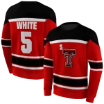 customized texas tech red raiders striped pattern red hoodie best selling