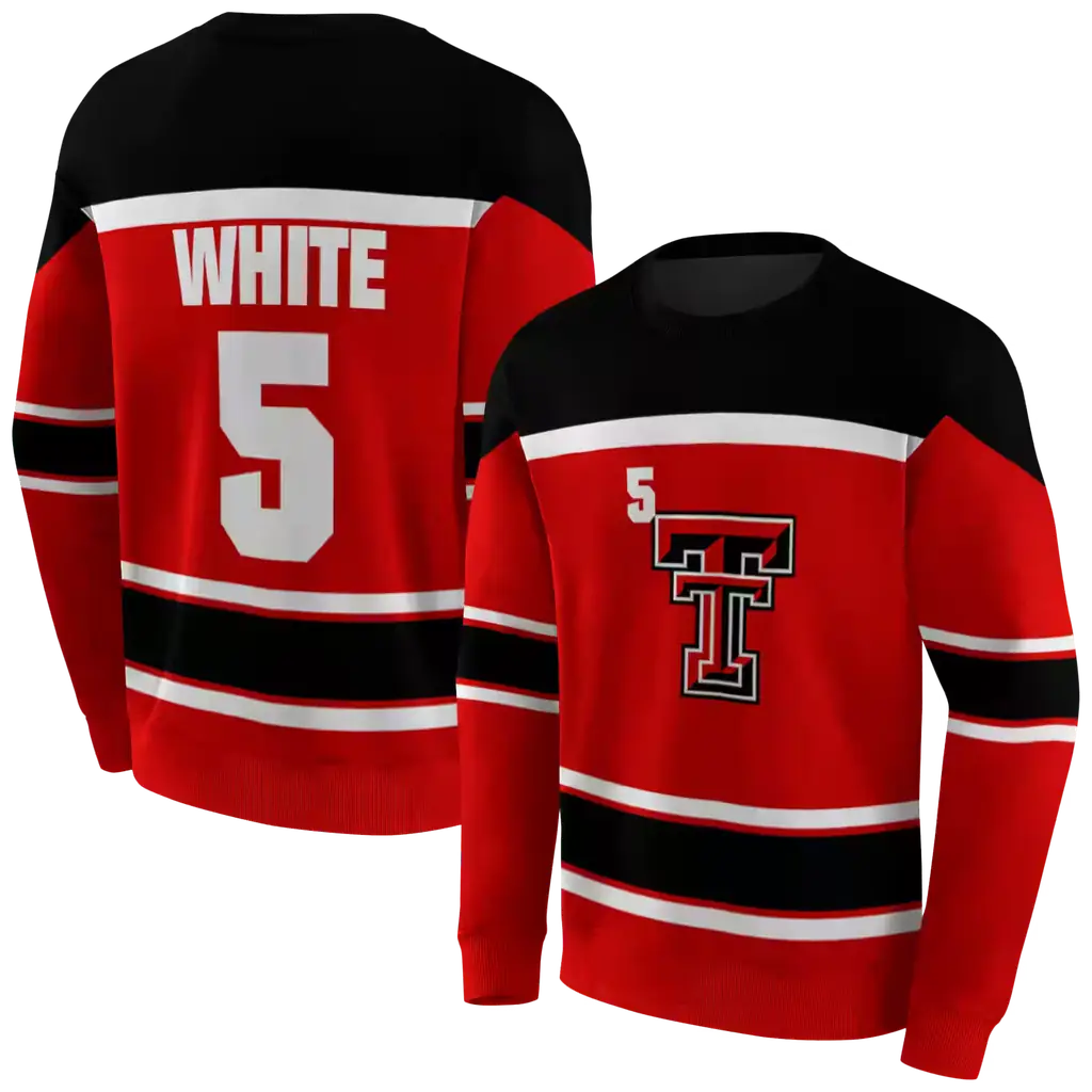 customized texas tech red raiders striped pattern red hoodie premium grade customized texas tech red raiders striped pattern red hoodie premium grade