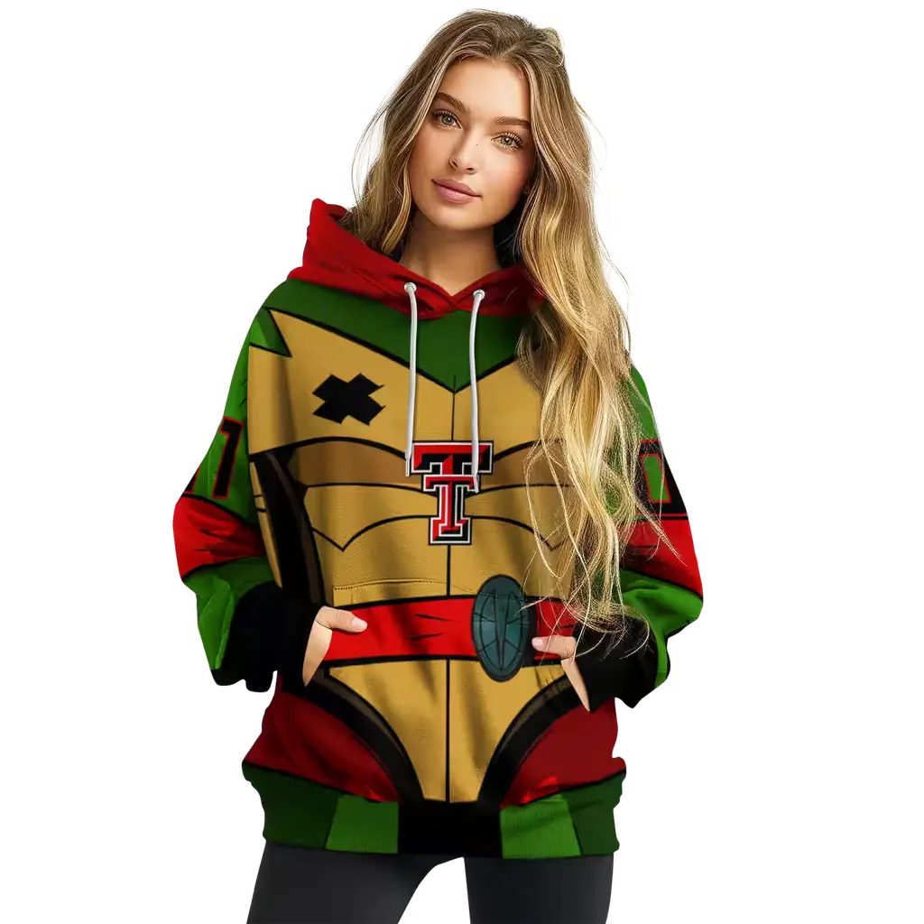 customized texas tech red raiders superhero armor red green hoodie high quality customized texas tech red raiders superhero armor red green hoodie high quality