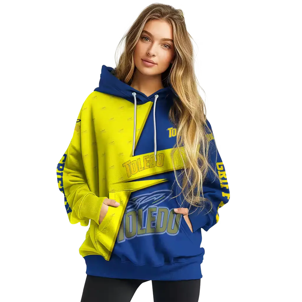 customized toledo rockets abstract shape blue hoodie high quality customized toledo rockets abstract shape blue hoodie high quality