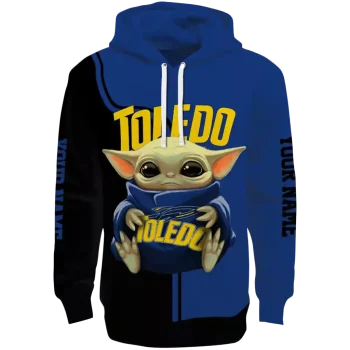 customized toledo rockets baby yoda blue black hoodie best selling
