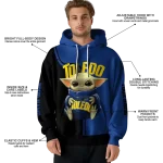 customized toledo rockets baby yoda blue black hoodie best selling