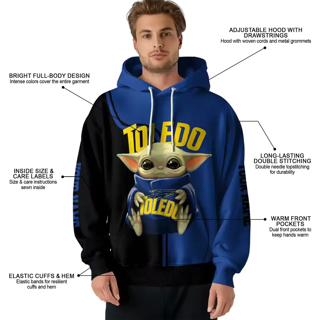 customized toledo rockets baby yoda blue black hoodie latest model customized toledo rockets baby yoda blue black hoodie latest model