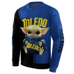 customized toledo rockets baby yoda blue black hoodie best selling