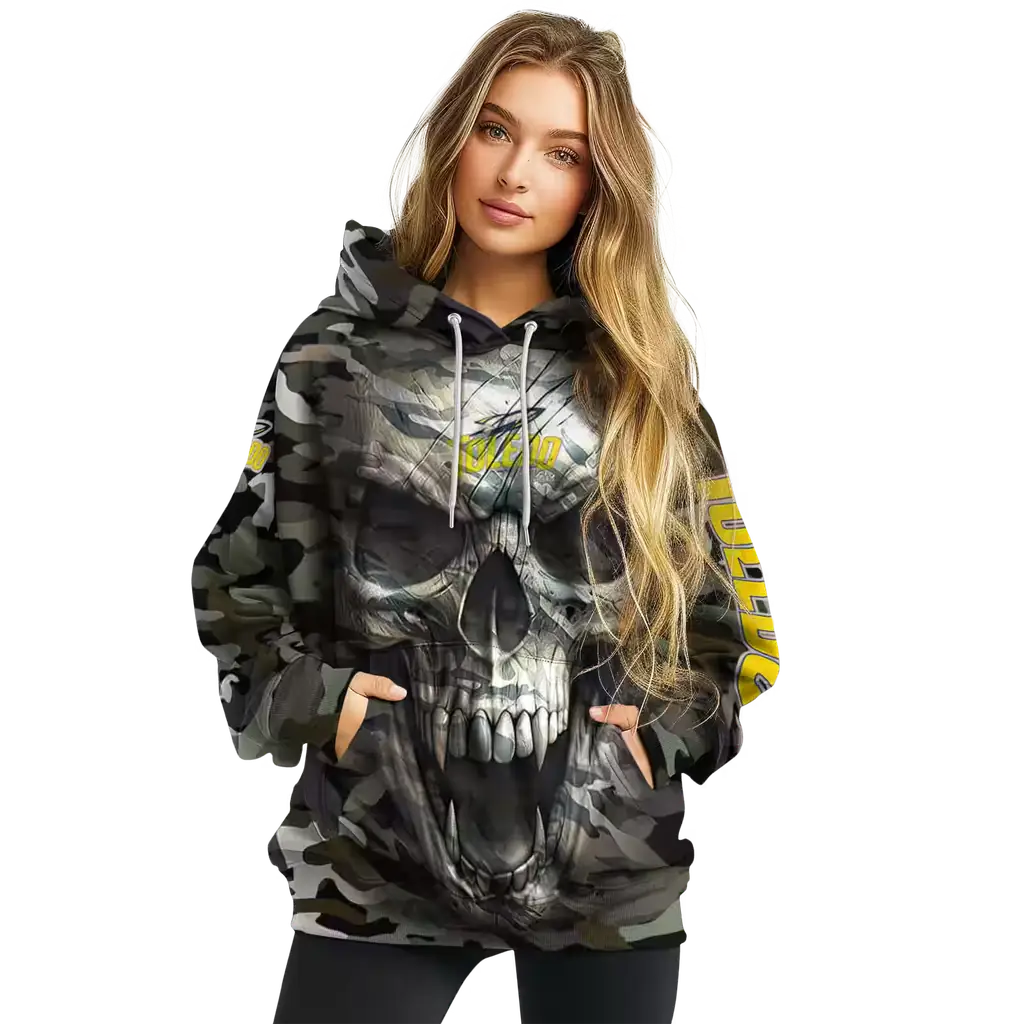 customized toledo rockets camo skull hoodie high quality customized toledo rockets camo skull hoodie high quality