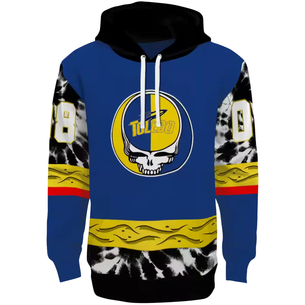 customized toledo rockets grateful vibes blue hoodie best selling customized toledo rockets grateful vibes blue hoodie best selling
