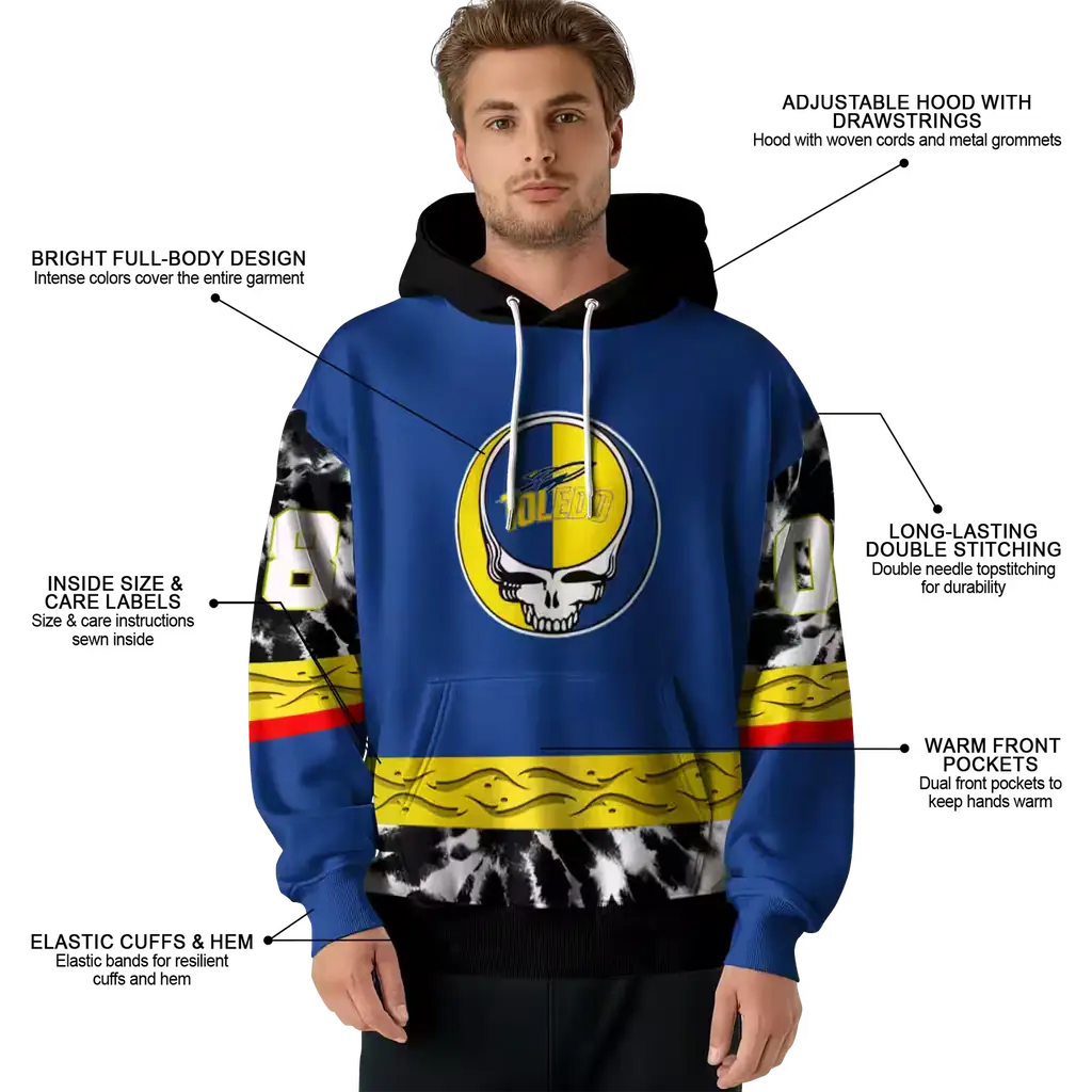 customized toledo rockets grateful vibes blue hoodie latest model customized toledo rockets grateful vibes blue hoodie latest model