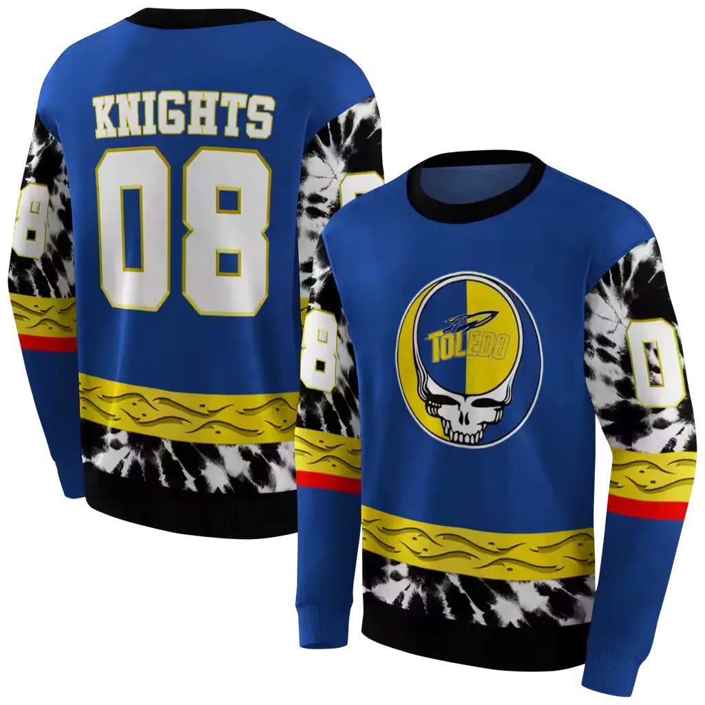 customized toledo rockets grateful vibes blue hoodie premium grade customized toledo rockets grateful vibes blue hoodie premium grade