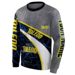 customized toledo rockets hexagonal mesh blue black gray hoodie best selling