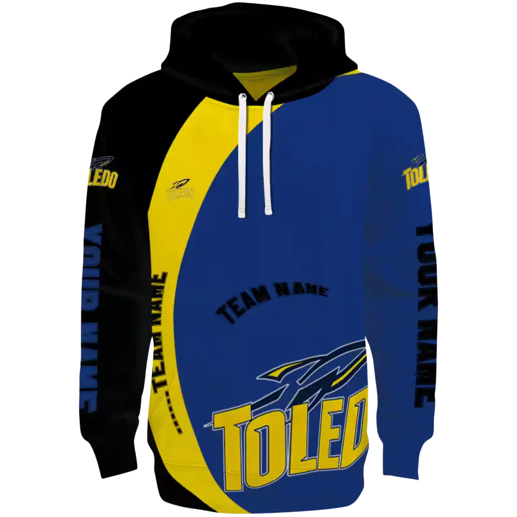 customized toledo rockets minimalist design blue black hoodie best selling customized toledo rockets minimalist design blue black hoodie best selling