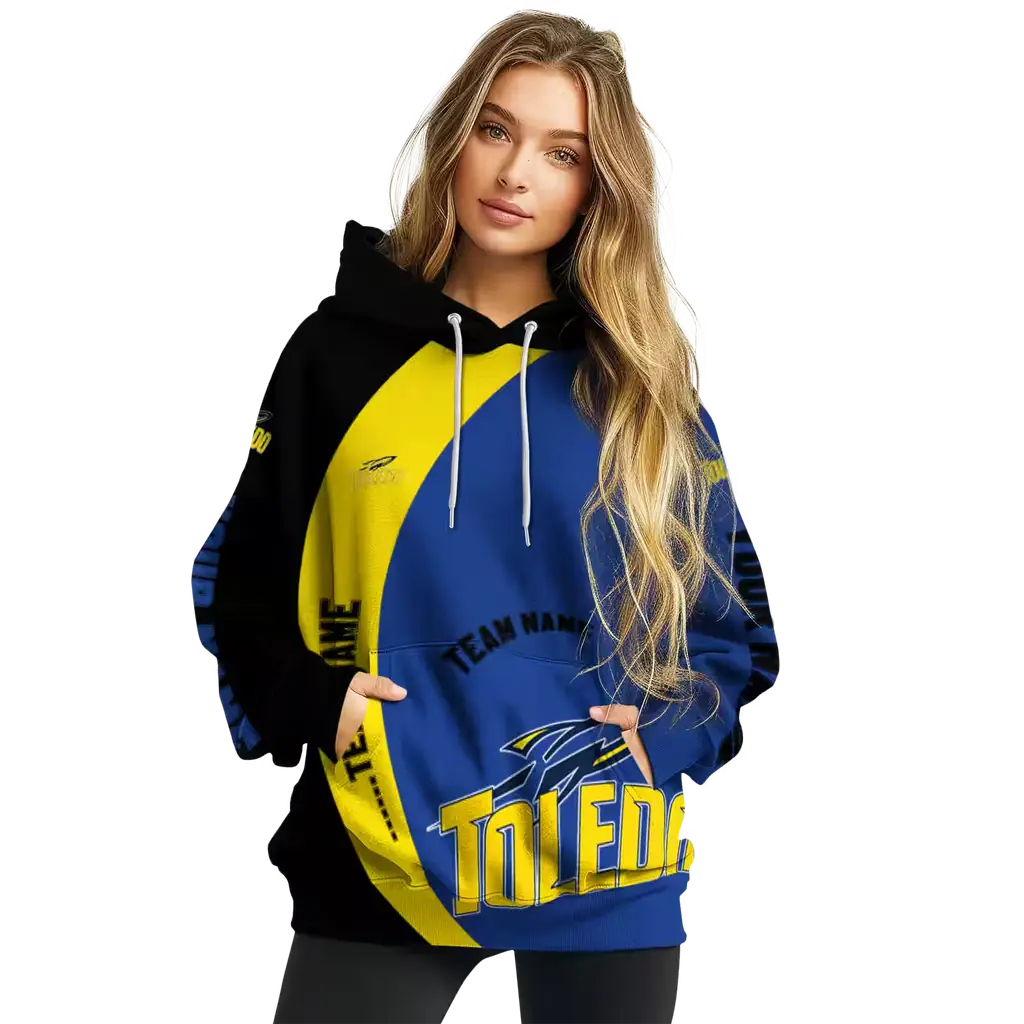 customized toledo rockets minimalist design blue black hoodie high quality customized toledo rockets minimalist design blue black hoodie high quality