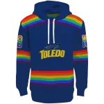 customized toledo rockets rainbow stripes blue hoodie best selling