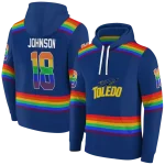 customized toledo rockets rainbow stripes blue hoodie best selling