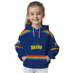 customized toledo rockets rainbow stripes blue hoodie best selling