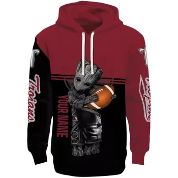 customized troy trojans baby groot red black hoodie best selling