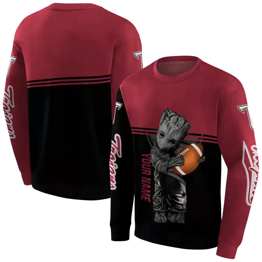 customized troy trojans baby groot red black hoodie premium grade customized troy trojans baby groot red black hoodie premium grade
