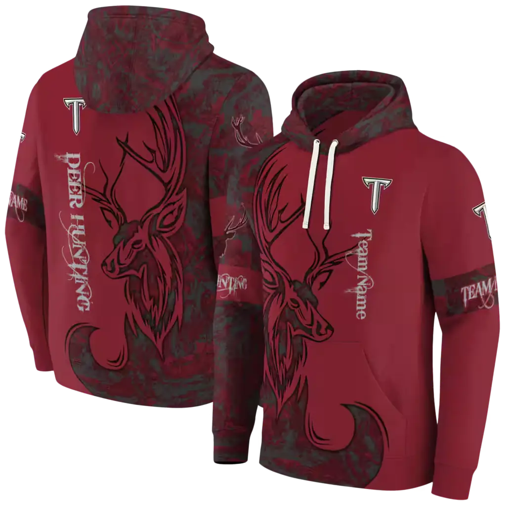 customized troy trojans deer silhouette red hoodie fashion forward customized troy trojans deer silhouette red hoodie fashion forward