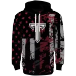 customized troy trojans distressed flag red black hoodie best selling