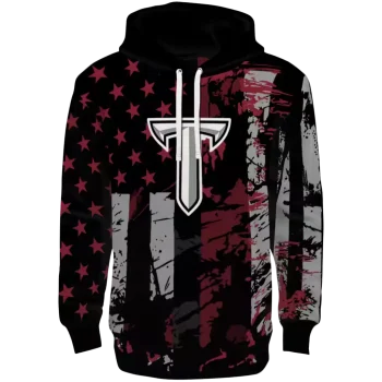 customized troy trojans distressed flag red black hoodie best selling