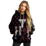customized troy trojans distressed flag red black hoodie best selling