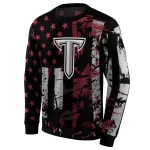 customized troy trojans distressed flag red black hoodie best selling
