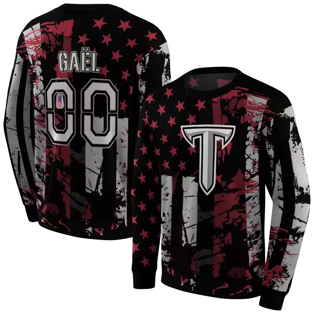 customized troy trojans distressed flag red black hoodie premium grade customized troy trojans distressed flag red black hoodie premium grade