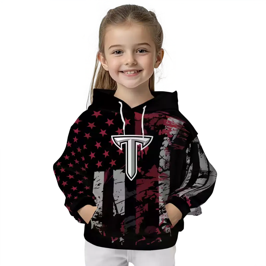 customized troy trojans distressed flag red black hoodie top rated customized troy trojans distressed flag red black hoodie top rated