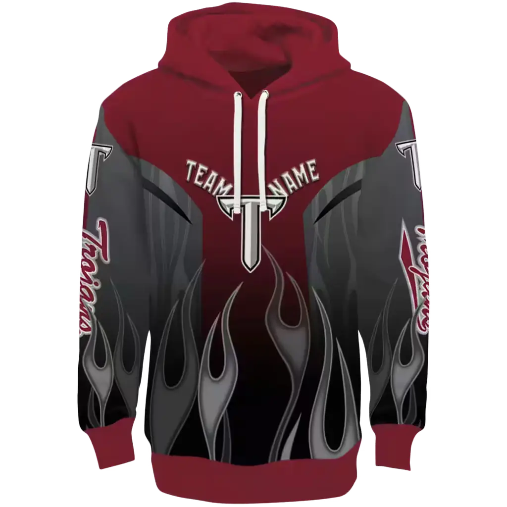 customized troy trojans flame design red hoodie best selling customized troy trojans flame design red hoodie best selling