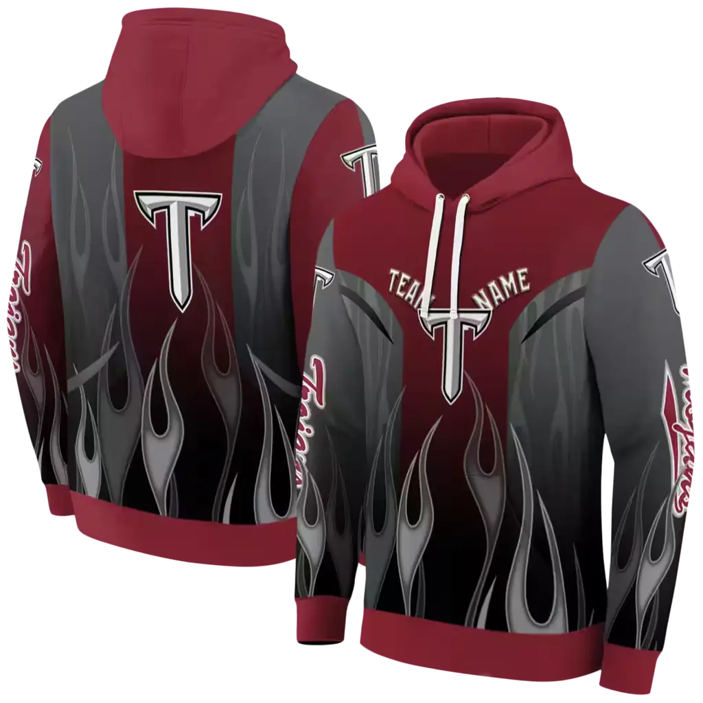 customized troy trojans flame design red hoodie fashion forward customized troy trojans flame design red hoodie fashion forward