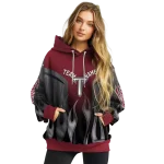 customized troy trojans flame design red hoodie best selling