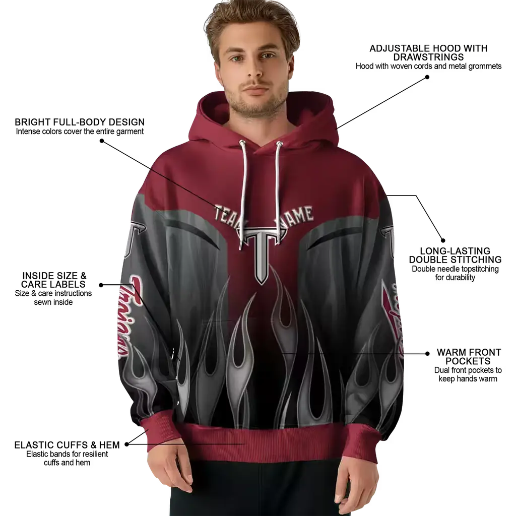 customized troy trojans flame design red hoodie latest model customized troy trojans flame design red hoodie latest model