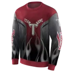 customized troy trojans flame design red hoodie best selling