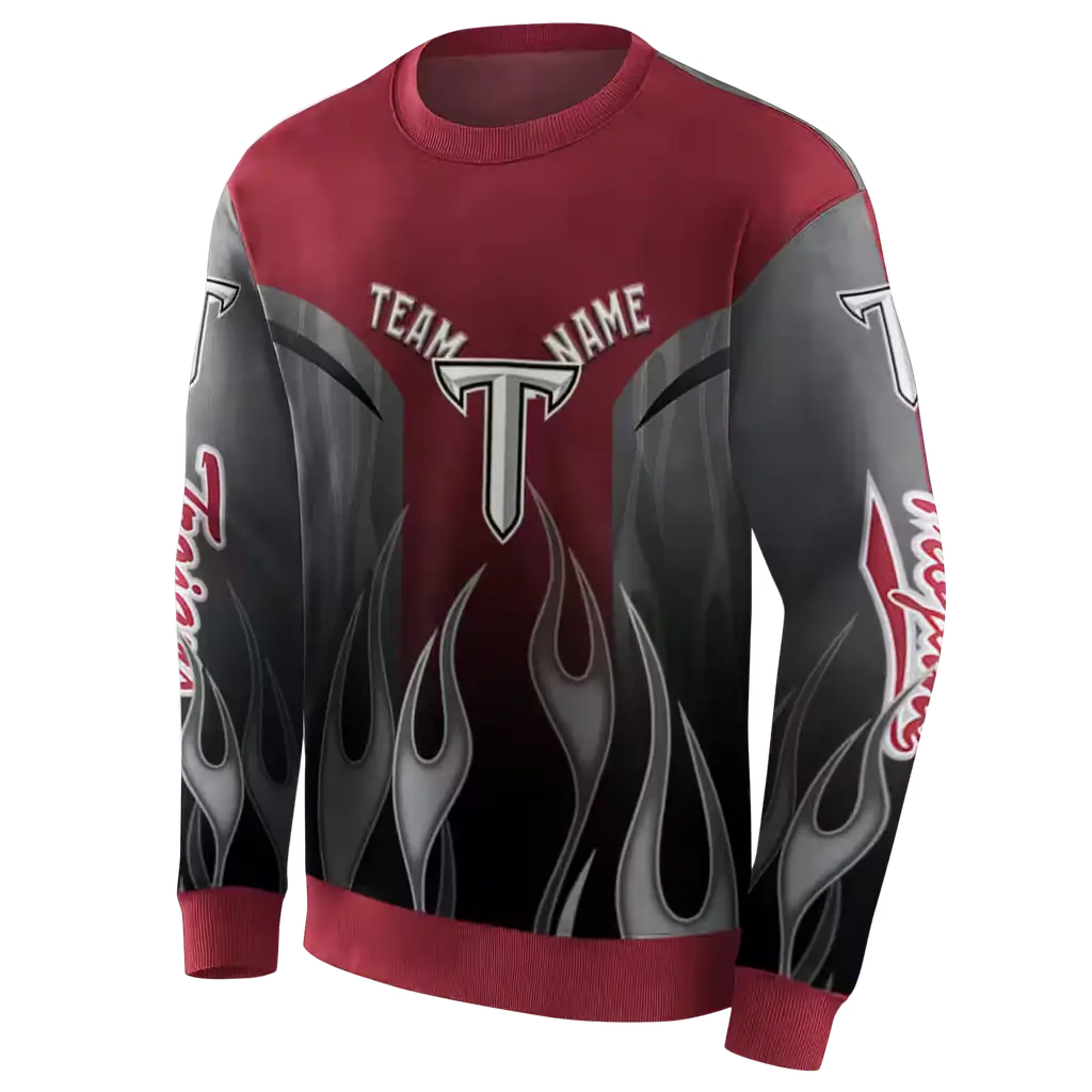 customized troy trojans flame design red hoodie new arrival customized troy trojans flame design red hoodie new arrival