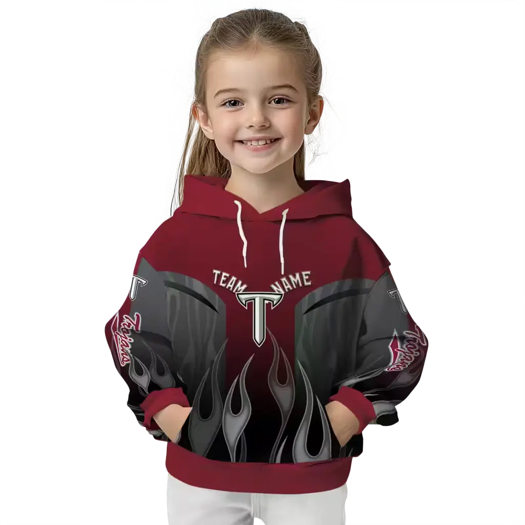 customized troy trojans flame design red hoodie top rated customized troy trojans flame design red hoodie top rated