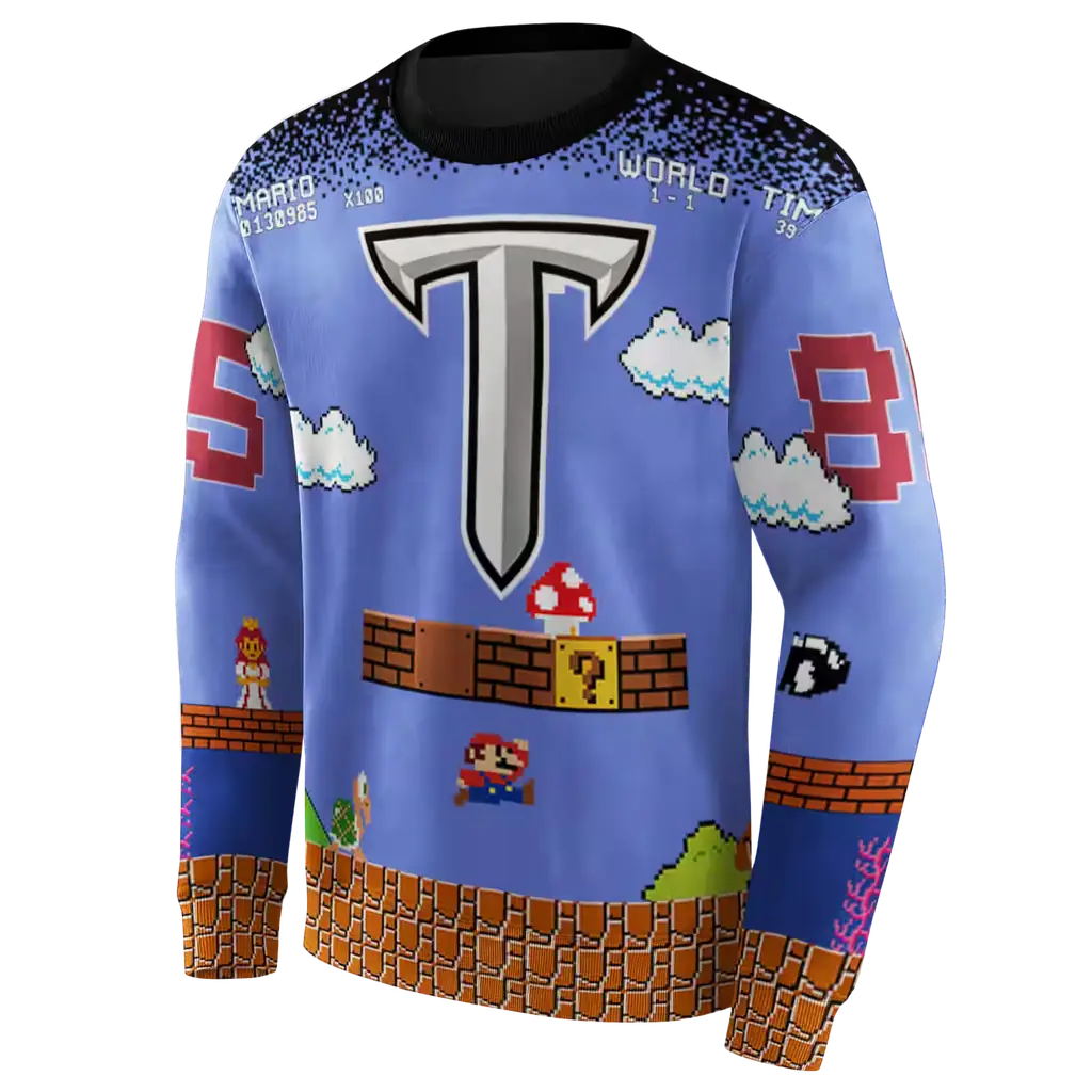 customized troy trojans mario blue black hoodie new arrival customized troy trojans mario blue black hoodie new arrival