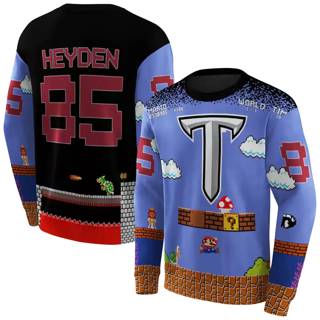 customized troy trojans mario blue black hoodie premium grade customized troy trojans mario blue black hoodie premium grade