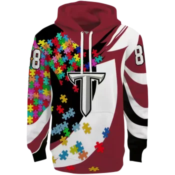 customized troy trojans puzzle pieces red hoodie best selling