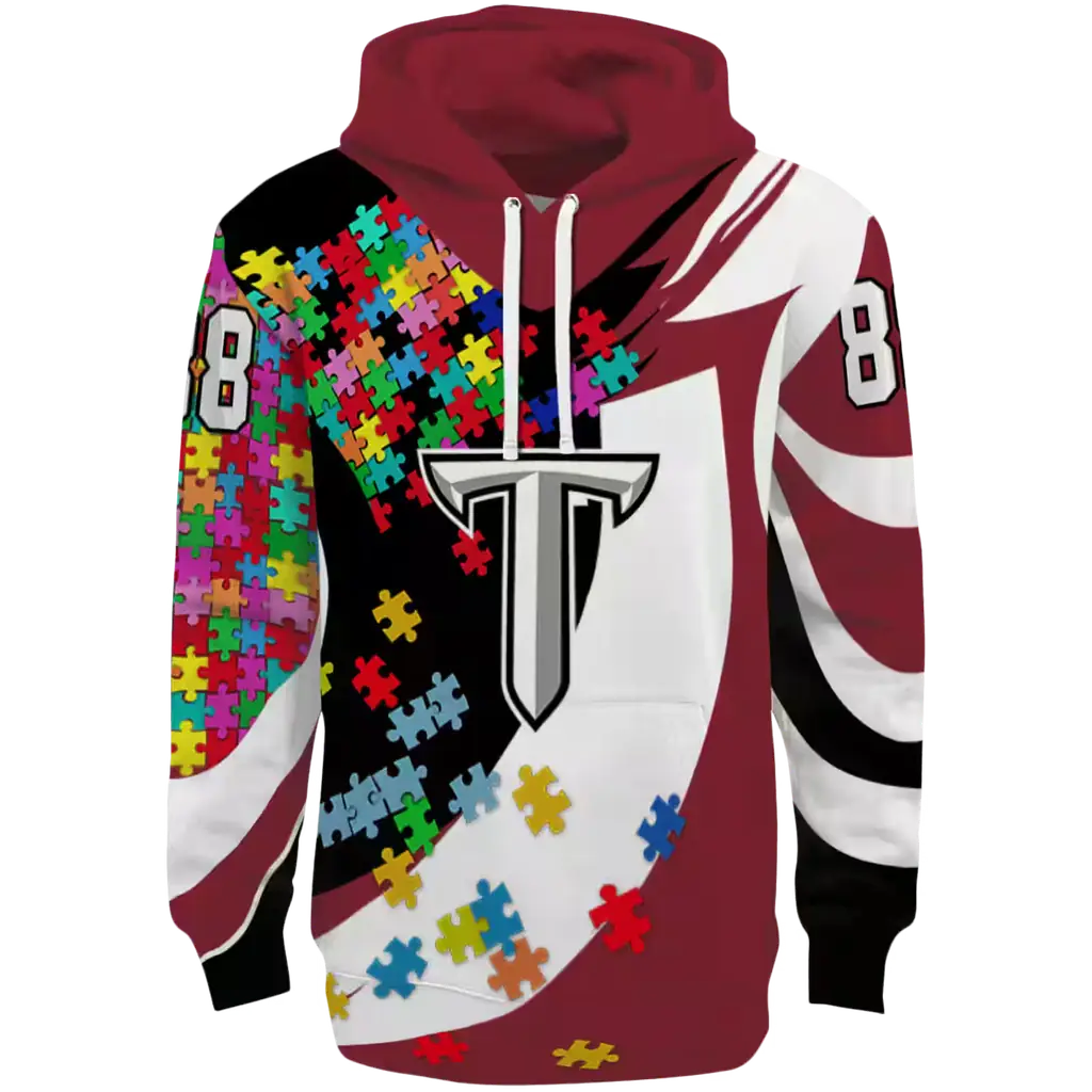 customized troy trojans puzzle pieces red hoodie best selling customized troy trojans puzzle pieces red hoodie best selling