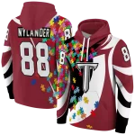 customized troy trojans puzzle pieces red hoodie best selling