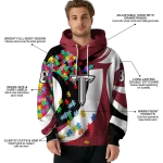 customized troy trojans puzzle pieces red hoodie best selling