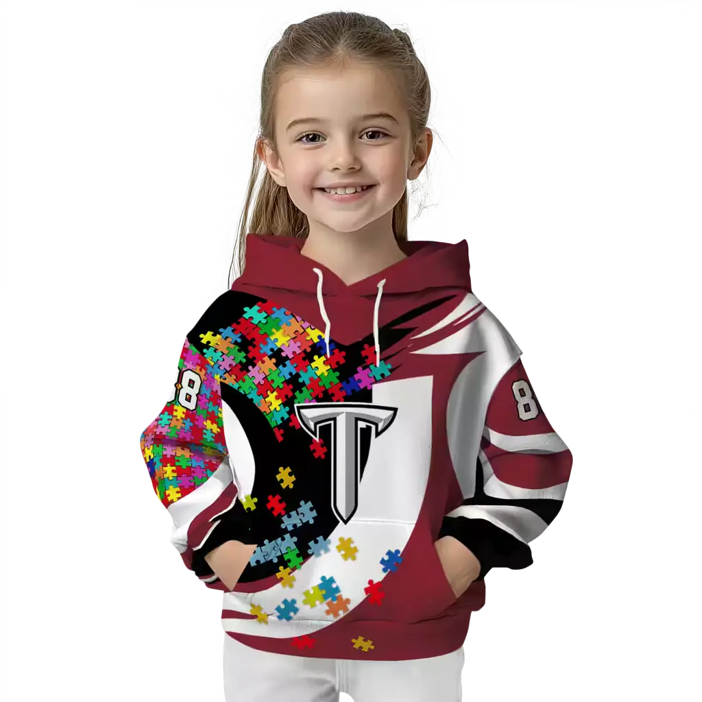 customized troy trojans puzzle pieces red hoodie top rated customized troy trojans puzzle pieces red hoodie top rated